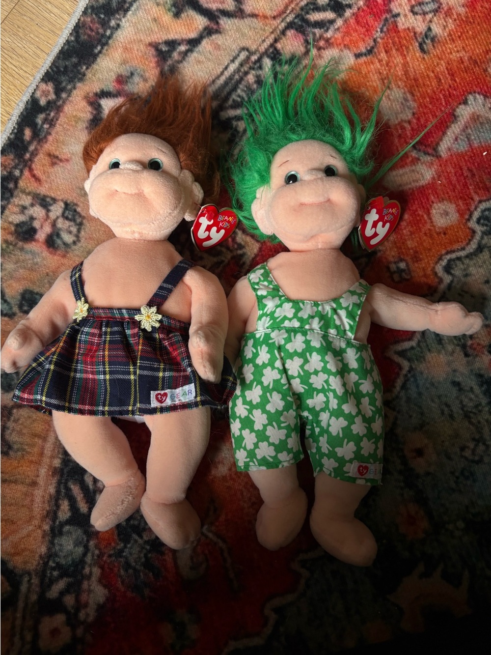 TY Beanie Kids Ginger & Shenanigan Plush Dolls w/ Tags Y2K Vintage Lot
